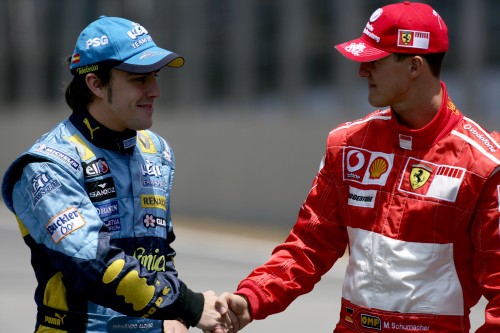 F. Alonso: M. Schumacheriui trūksta tik pajėgaus bolido