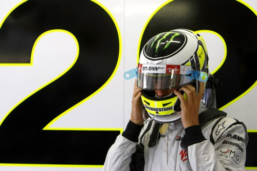 J. Buttonas džiaugiasi už R. Barrichello