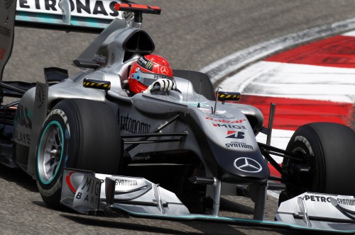 M. Schumacheris vairuos bandymuose naudotą bolidą