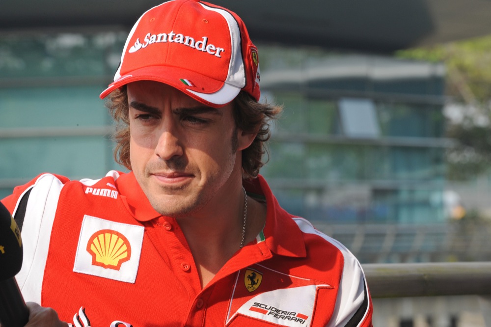 F. Alonso patenkintas „Ferrari“ bolidu