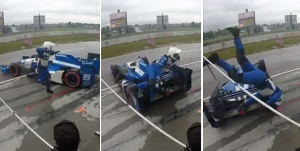 IndyCar. Bolido partrenktas mechanikas atsipirko šešiomis siūlėmis