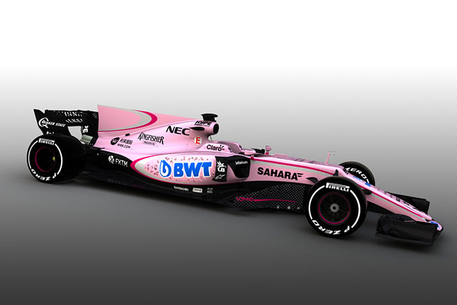 „Force India“ bolidas bus rožinis