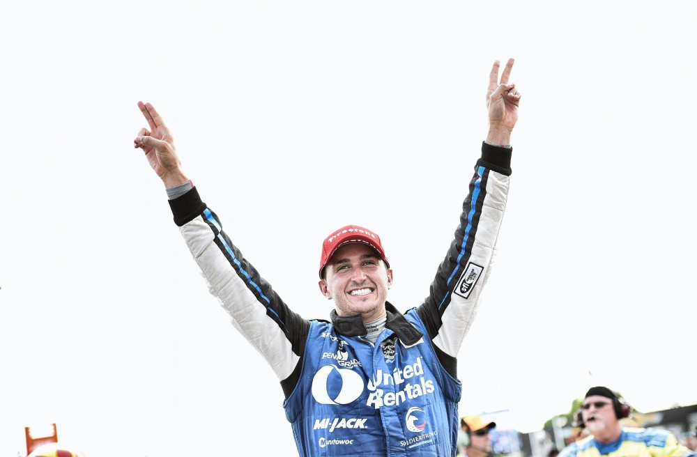 IndyCar. Detroite pirmąją pergalę sezone iškovojo G. Rahalas