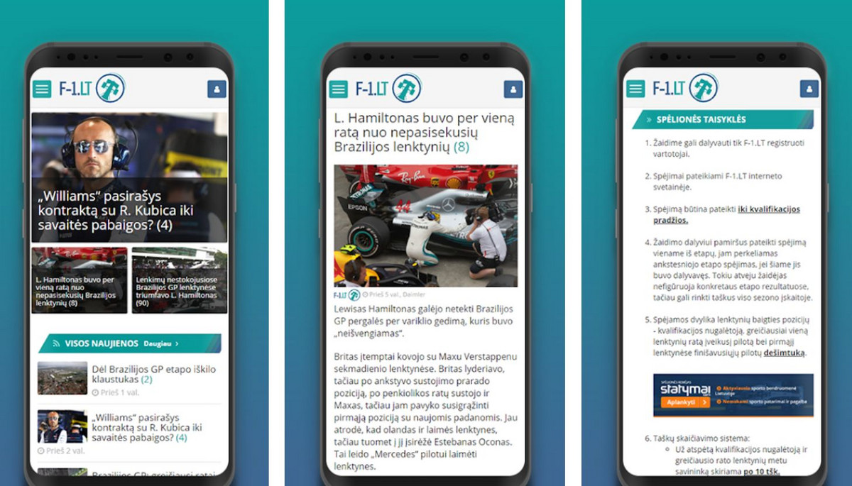 F-1.lt naujienos tavo išmaniajame telefone