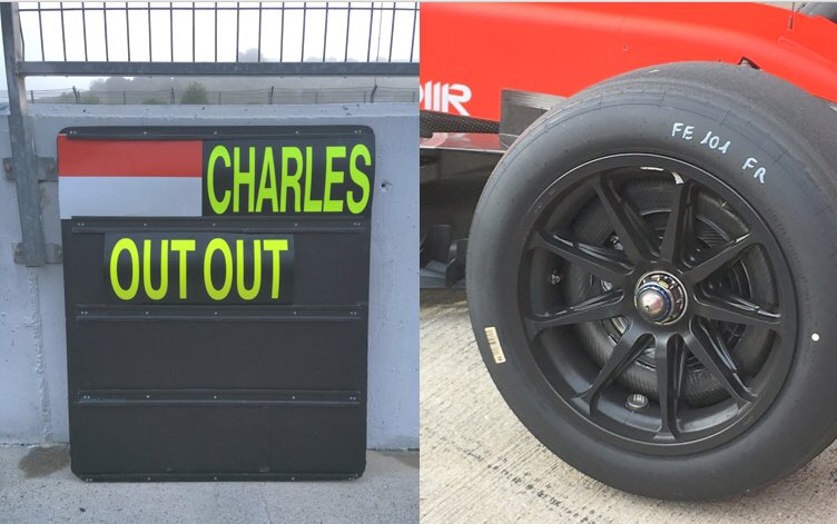 C. Leclercas išbandė 18 colių „Pirelli“ padangas
