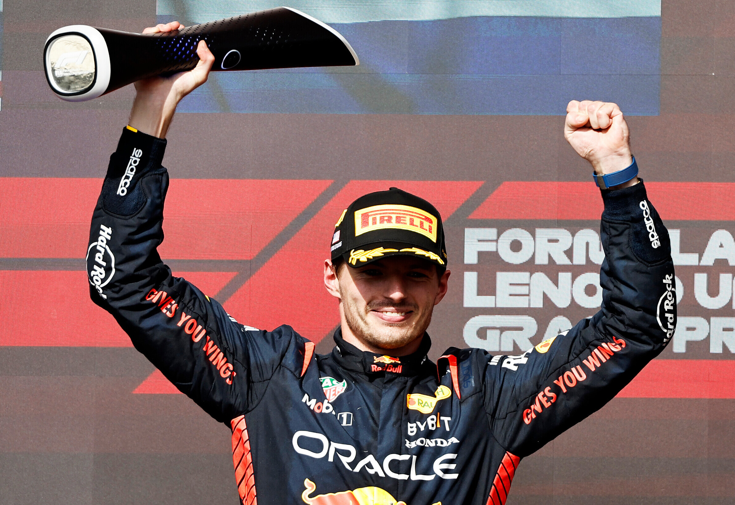 JAV GP lenktynėse – su komanda puikiai sudirbusio M. Verstappeno triumfas
