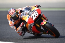 <span style="background:#d5002c; color:white; padding: 0 2px">MotoGP</span> D. Pedrosa Barselonoje iškovojo „pole“, M. Marquezas krito nuo motociklo