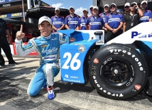 <span style="background:#3f3f3f; color:white; padding: 0 2px">IndyCar</span> Pocono ovale „pole“ iškovojo T. Sato