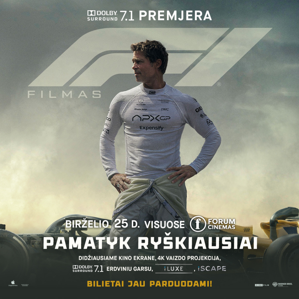 „F1“ filmas – Lietuvos kino teatruose: ką apie jį sakė lenktynininkai? (konkursas)
